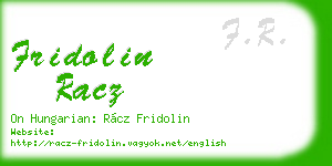 fridolin racz business card